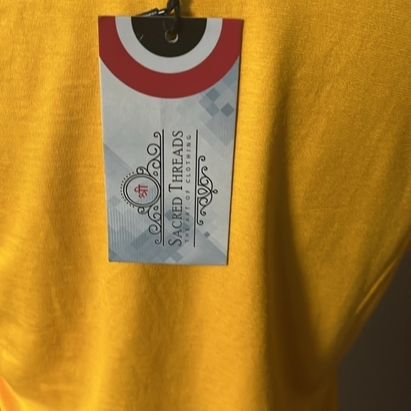 NWT yellow one size tshirt viscose and spandex - Picture 5 of 6